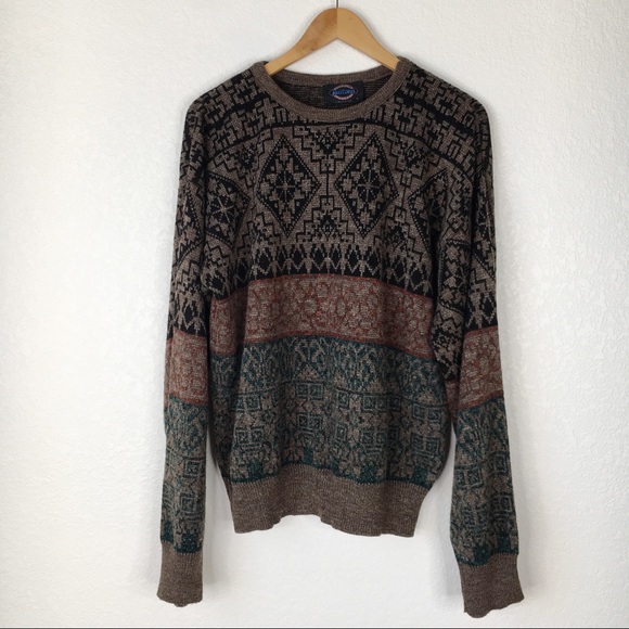 Vintage Other - Vintage Jantzen Brown Wool Blend Grandpa Sweater